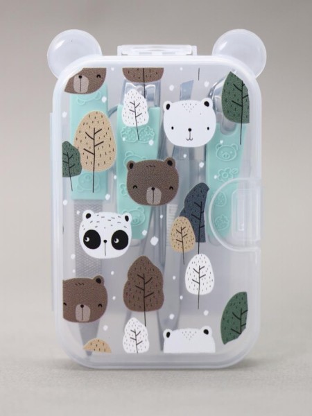 Маникюрный набор "Many panda and bear", blue 