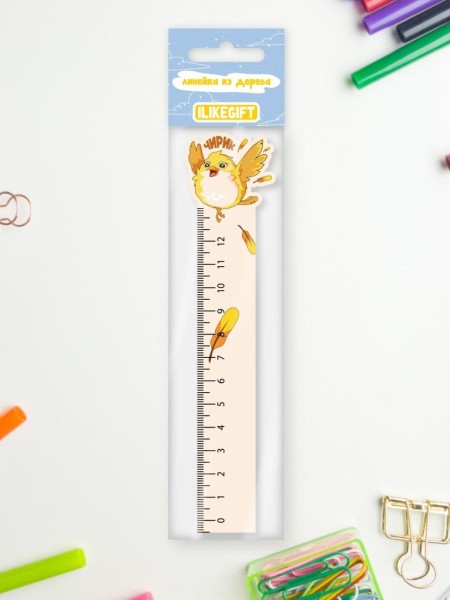 Линейка ECO из дерева iLikeGift «Чирик» 