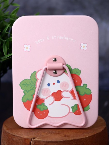 Зеркало настольное "Bear strawberry", pink (16*12 см) 