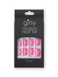 Накладные ногти GIRLY «Different stripes», 12 шт., с клеевыми пластинами