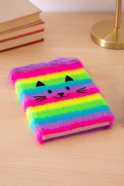 Блокнот плюшевый «Rainbow cat», rainbow, 21,5х15 см, плотность 70 гр. 