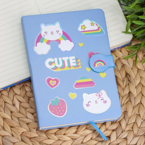 Блокнот (B6) "Cute cat head", blue (13*18) 