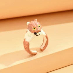 Кольцо акриловое GIRLY "Tiger", brown (d=1,7 см)