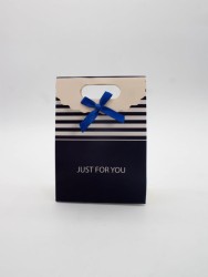 Пакет подарочный (XS) "Many stripes", blue (12x6x16)