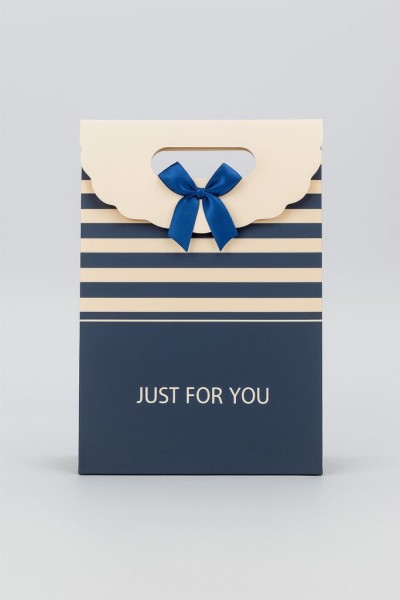 Пакет подарочный (XS) "Many stripes", blue (12x6x16) 