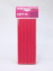Трубочки одноразовые для напитков 25 шт. "Party go", fuchsia (197 мм)