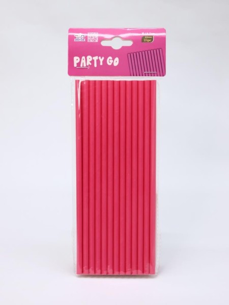 Трубочки одноразовые для напитков 25 шт. "Party go", fuchsia (197 мм) 