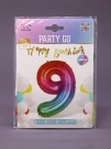 Шар фольгированный "Multicolour numbers" цифра 9, (80 см)