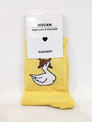 Носки «Goose in hat», жёлтый, мужские/женские р. 35-40