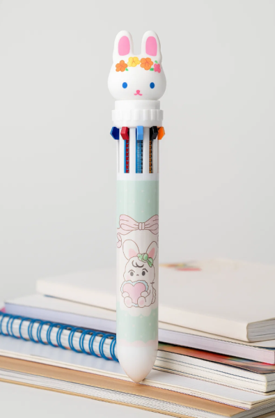 Разноцветная ручка 10 в 1 "Cotton Rabbit, green pen" 
