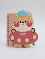 Блокнот на спирали (B6) "Space friends",  yellow (13*18)