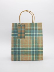 Пакет подарочный «Checkered aesthetics», yellow-green (21*25.5*10)