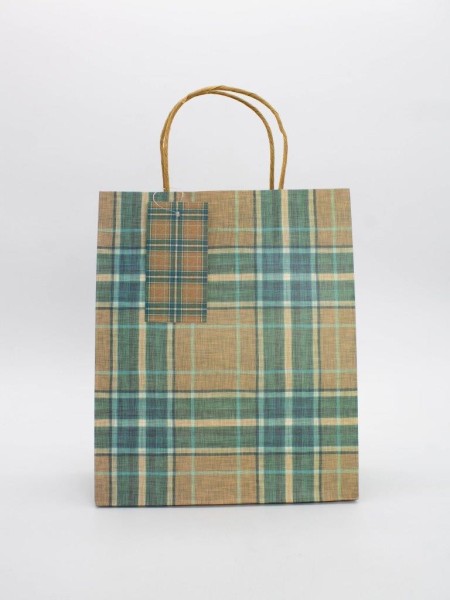 Пакет подарочный «Checkered aesthetics», yellow-green (21*25.5*10) 