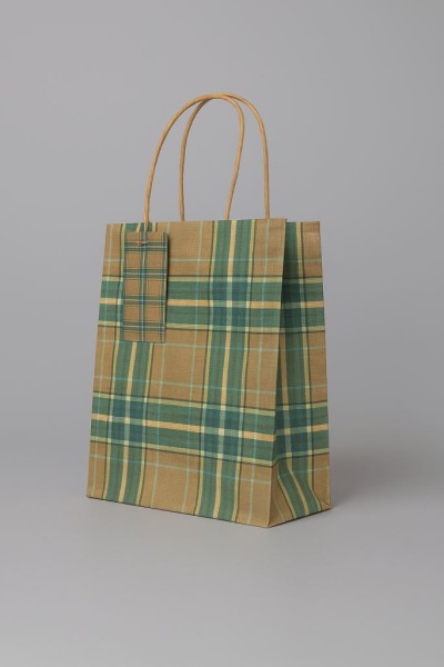 Пакет подарочный «Checkered aesthetics», yellow-green (21*25.5*10) 