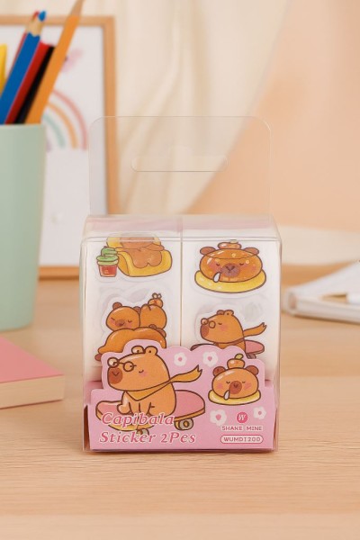 Набор декоративного скотча "Capybara on a skateboard", brown 