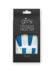 Накладные ногти GIRLY «Rubbing sea wave», 12 шт., с клеевыми пластинами