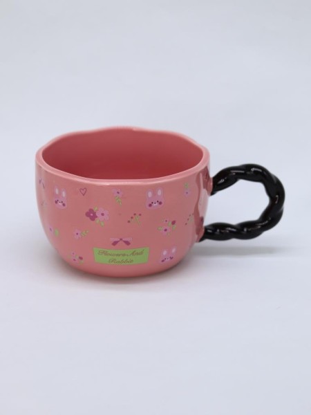 Кружка «Flowers and Rabbit», pink (400 ml) 