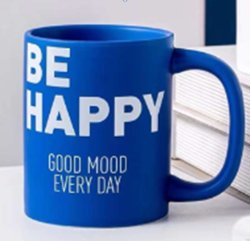Кружка «Be happy», blue (400 ml)