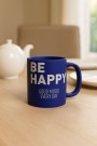 Кружка «Be happy», blue (400 ml)