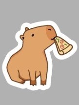 Значок ECO из дерева Capybara and pizza