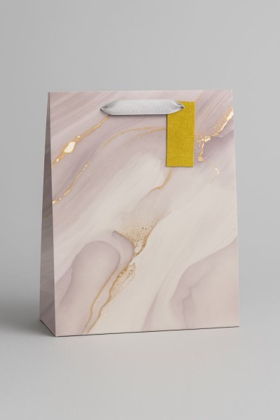 Пакет подарочный «Marble streaks», white (26*32*12.5) 