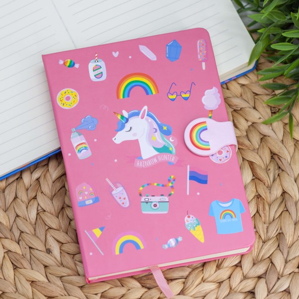 Блокнот (B6) "Rainbow unicorn", pink (13*18) 