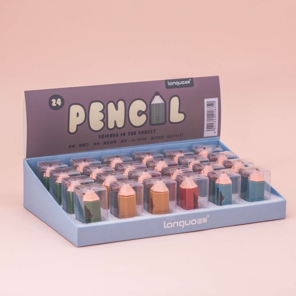 Точилка для карандашей "Pencil", шоу-бокс 24 шт. 