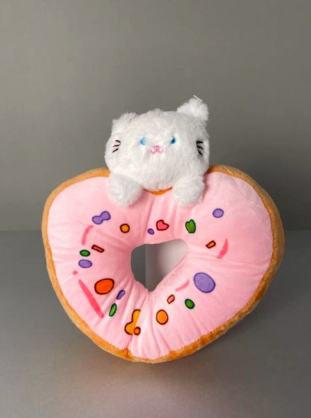 Мягкая игрушка "Cat donut", pink, 20 см 