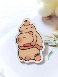 Значок акриловый iLikeGift "Capybaras in a Scarf"