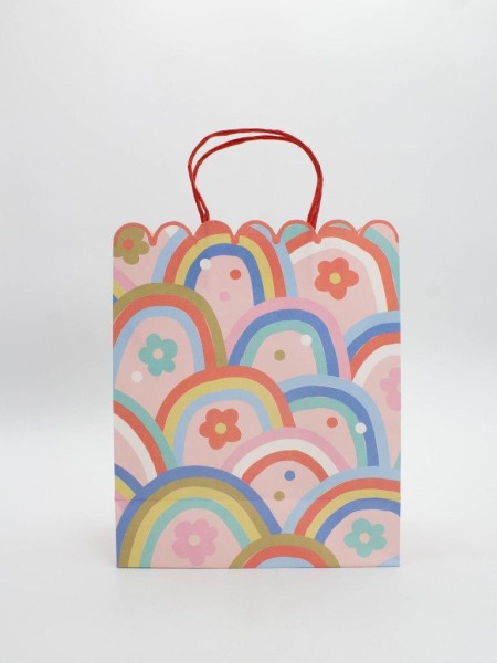 Пакет подарочный «Rainbow flowers», red (21*25.5*10) 