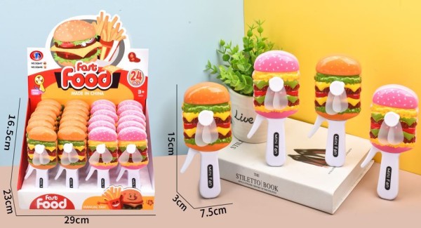 Портативный механический ручной вентилятор «Burger» (14,5х7,5х4 см), mix 