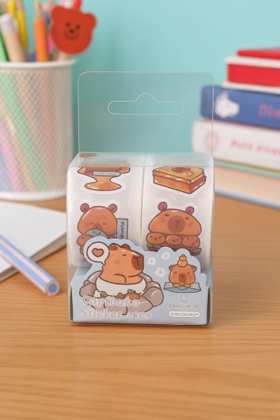 Набор декоративного скотча "Capybara fishing", brown 