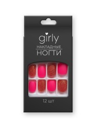 Накладные ногти GIRLY «Pink shimmer», 12 шт., с клеевыми пластинами