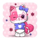 Алмазная мозаика картина стразами "Кот в очках", 15х20 см