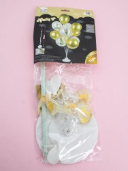 Набор воздушных шаров 11 шт. + стойка 110 см "Clear glitter balloons", gold
