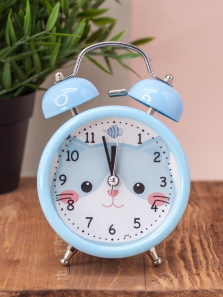 Часы-будильник "Funny cat", blue 