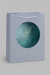 Пакет подарочный (S) "Round window", blue (19.5*14.5*9.5)