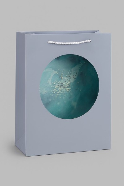 Пакет подарочный (S) "Round window", blue (19.5*14.5*9.5) 