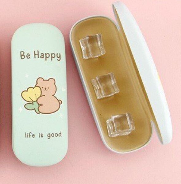 Чехол для очков "Be happy life is good", green 