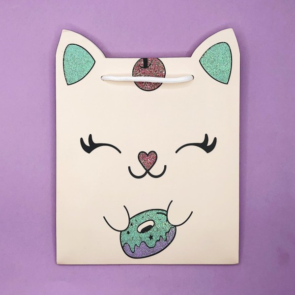 Подарочный пакет "Donut cat" (24*21*8) 
