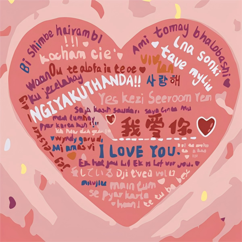 Картина по номерам  Draw Me! «Heart with text», (20*20 см) 