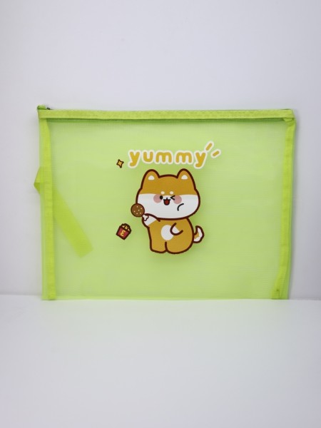Папка пенал "Shiba-inu yummy", green (23.5*31 см) 