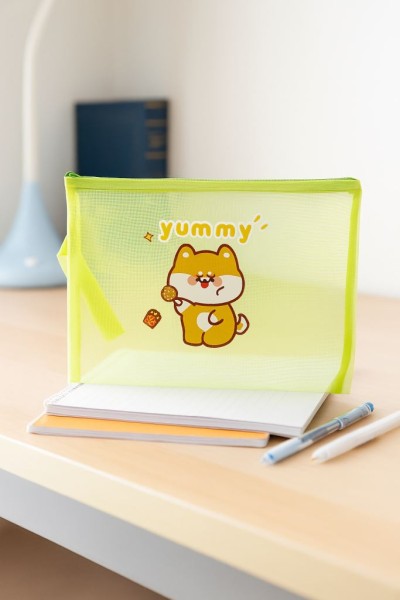 Папка пенал "Shiba-inu yummy", green (23.5*31 см) 
