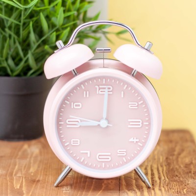 Часы-будильник "Numeral white", pink (16,7х12,5 см)