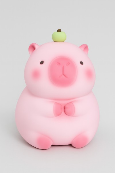 Копилка "Capybara with apple", 15 см, pink 