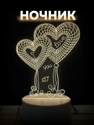 Ночник iLikeGift "Heart Balloons" LED, USB (9х19 см)
