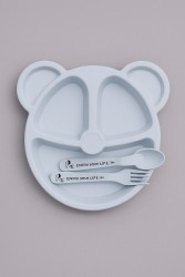 Тарелка "Bear", blue (ложка+вилка)