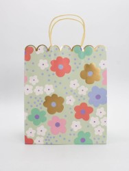 Пакет подарочный «Rainbow flowers», yellow (21*25.5*10)