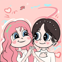 Картина по номерам  Draw Me! «Two girlfriends», (20*20 см)