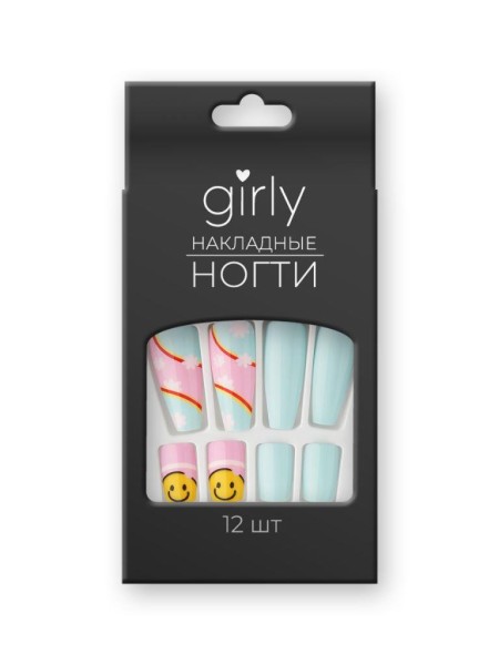 Накладные ногти GIRLY «Rainbow», 12 шт., с клеевыми пластинами 